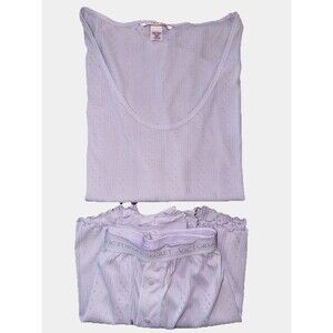 Victoria’s Secret White Eyelet Pajama Set XL Top & Shorts Sleepwear Loungewear